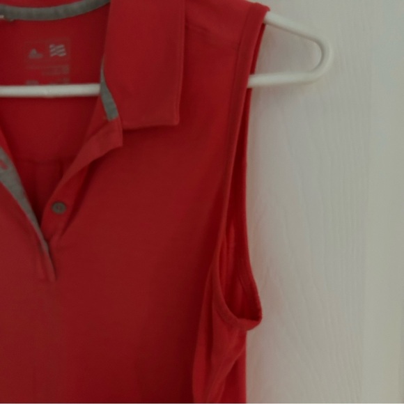 Adidas Women's pink Sleeveless Polo Top - Picture 4 of 9